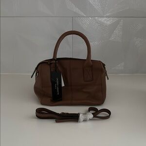 Galleries Lafayette Genuine Brown Leather Handbag (NEW)